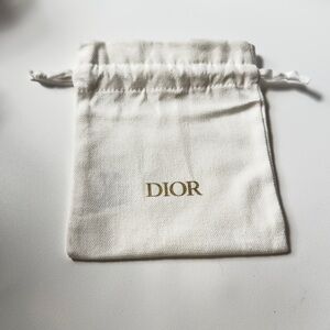 COPY - Dior Cream Drawstring Pouch with Gold Logo